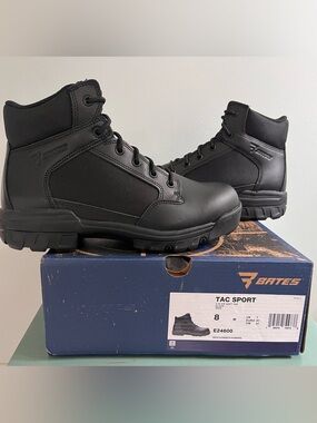 NEW Bates Tac Sport 5” Tactical Boot - Black Leather Mens 8 soft toe combat boot